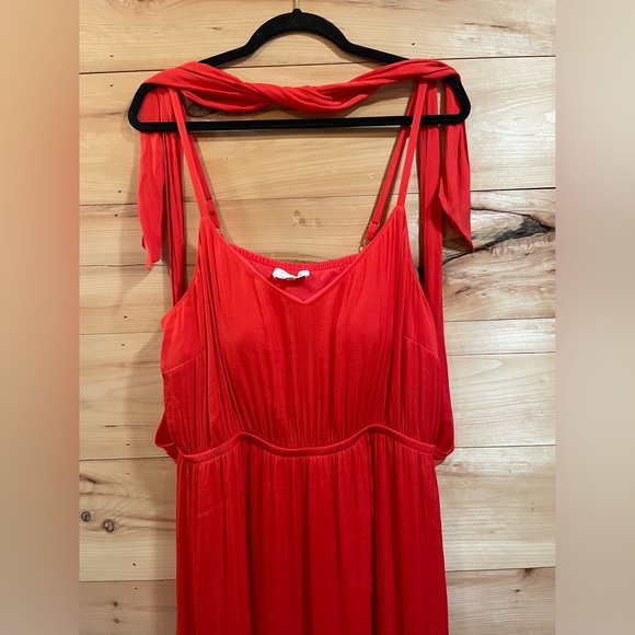 Crinkle Satin Dress in Poppy Red Size XL - Picture 5 of 15